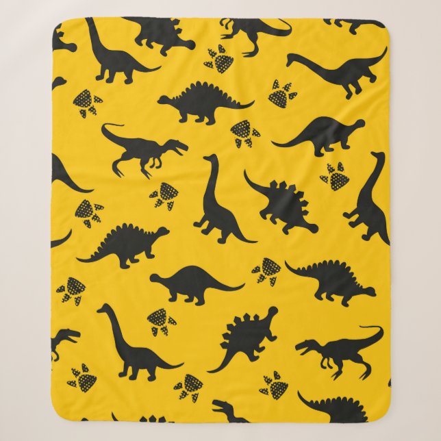Cute kids dinosaurs pattern Colourful dinosaurs on Sherpa Blanket (Front)