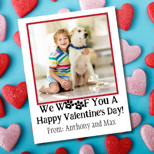 Cute Kids Dog Photo Classroom Valentine's Day Card