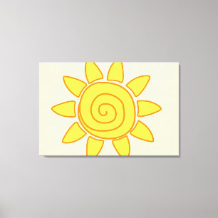 Cute Kids Drawing Sun Illustration Canvas Print