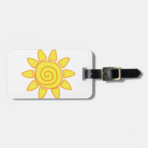 Cute Kids Drawing Sun Illustration Luggage Tag