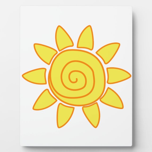 Cute Kids Drawing Sun Illustration Plaque (Front)
