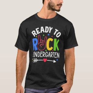 Cute Kids First Day Of School Ready To Rock Kinder T-Shirt