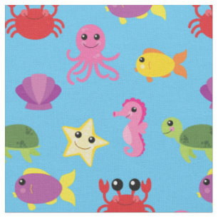 Cute Kids Fish Baby Nursery Aquarium Ocean Fabric