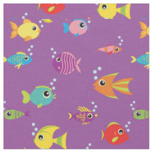 Cute Kids Fish Baby Nursery Tropical Aquarium Fabric