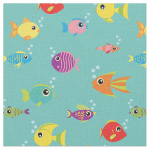 Cute Kids Fish Baby Nursery Tropical Aquarium Fabric