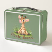 Cute Kids Giraffe Custom Lunchbox