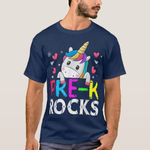 Cute Kids Girls Unicorn Pre-K Rocks Back To School T-Shirt