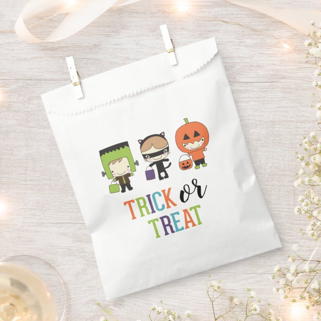 Cute kids Halloween Birthday Trick or Treat Party  Favour Bags (Clipped)