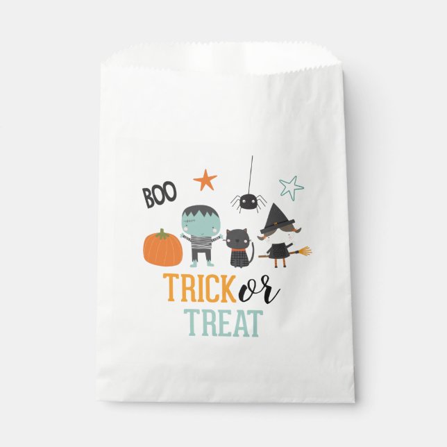 Cute kids Halloween Birthday Trick or Treat Party Favour Bags (Front)