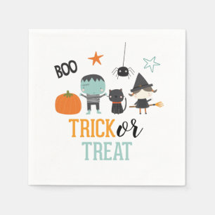 Cute kids Halloween Birthday Trick or Treat Party Napkin