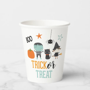 Cute kids Halloween Birthday Trick or Treat Party  Paper Cups