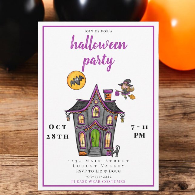 Cute Kids Halloween Costume Party / Haunted House Invitation (Creator Uploaded)