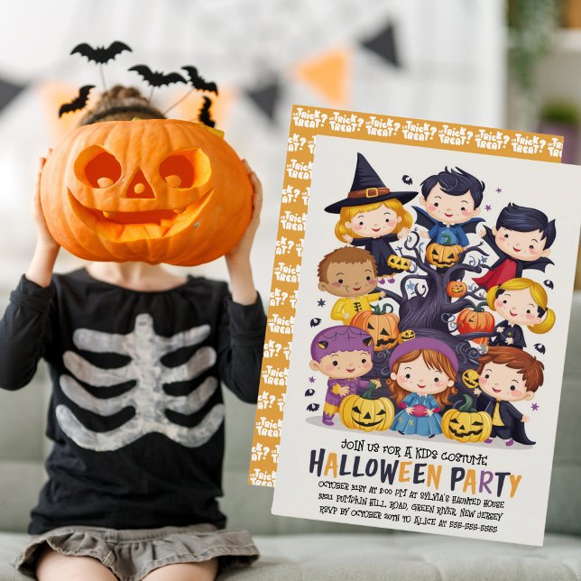 Cute Kids Halloween Costume Party Invitation (Creator Uploaded)