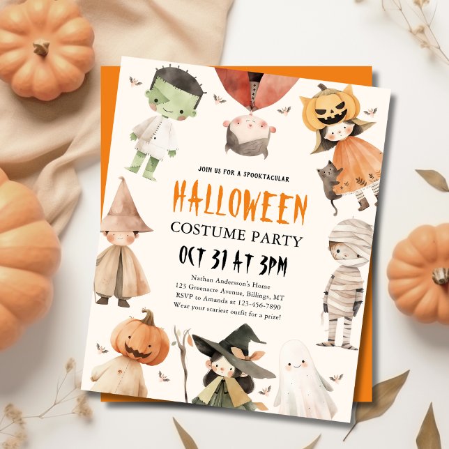 Cute Kids Halloween Costume Party Invitation (Creator Uploaded)