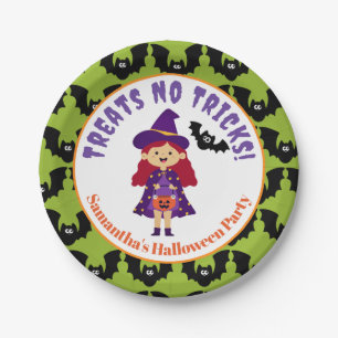 Cute Kids Halloween Costume Party Paper Plate