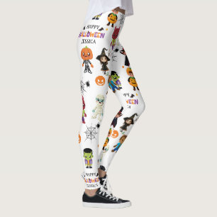 Cute Kids Halloween Costume Party Pattern Leggings