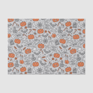 Cute Kids Halloween Doodle Pattern Tissue Paper