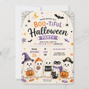 Cute Kids Halloween Ghost Party Invitation