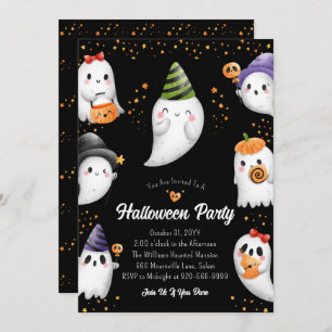 Cute Kids Halloween Party Invitation