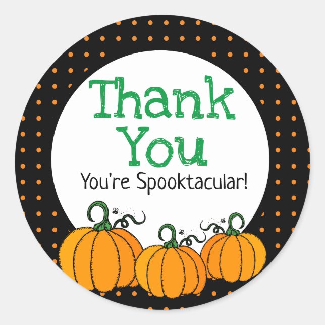 Cute Kids Halloween Thank Yous Classic Round Sticker (Front)