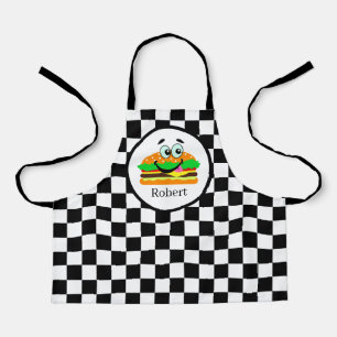 cute kids hamburger add name apron