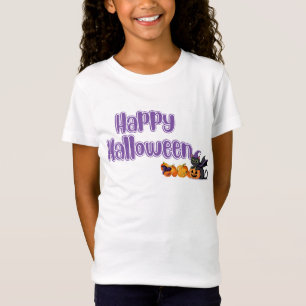 Cute Kids Happy Halloween Black Cat T-Shirt