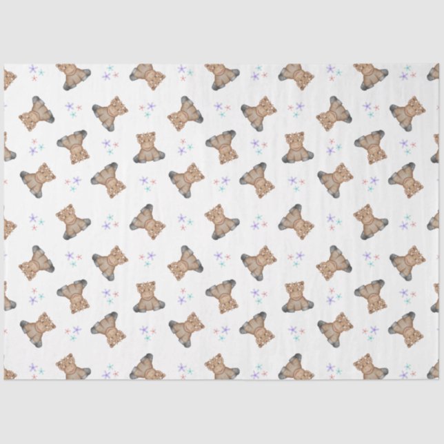 Cute Kids Highland Cow Barnyard Birthday Tissue Paper (Front)