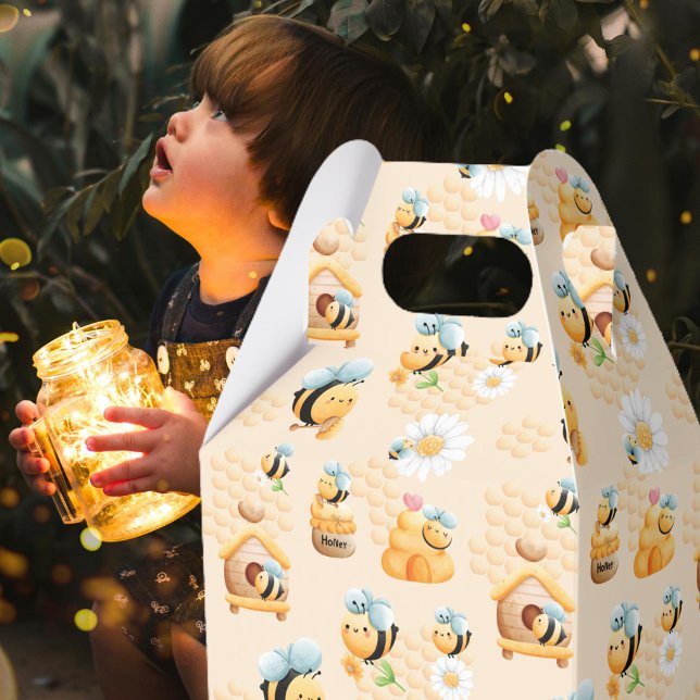 Cute Kids Honeybee Pattern  Favour Box (Creator Uploaded)