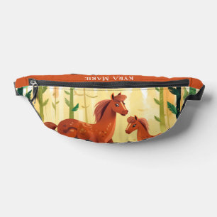 Cute kids horse lovers add name bum bags