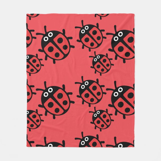 Cute Kids ladybird Family   Fleece Blanket (Front)