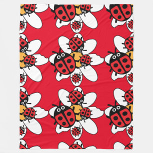 Cute Kids ladybird Family   Fleece Blanket