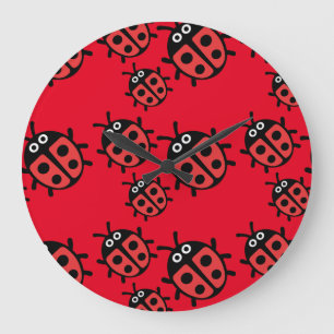 Cute Kids ladybird Family Large Clock