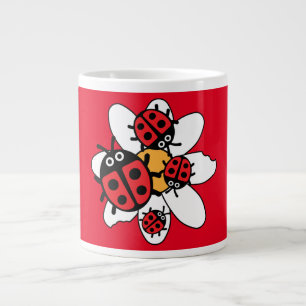 Cute Kids ladybird Family Large Coffee Mug