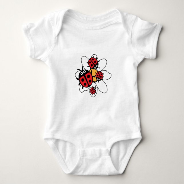 Cute Kids Ladybug Baby Bodysuit (Front)