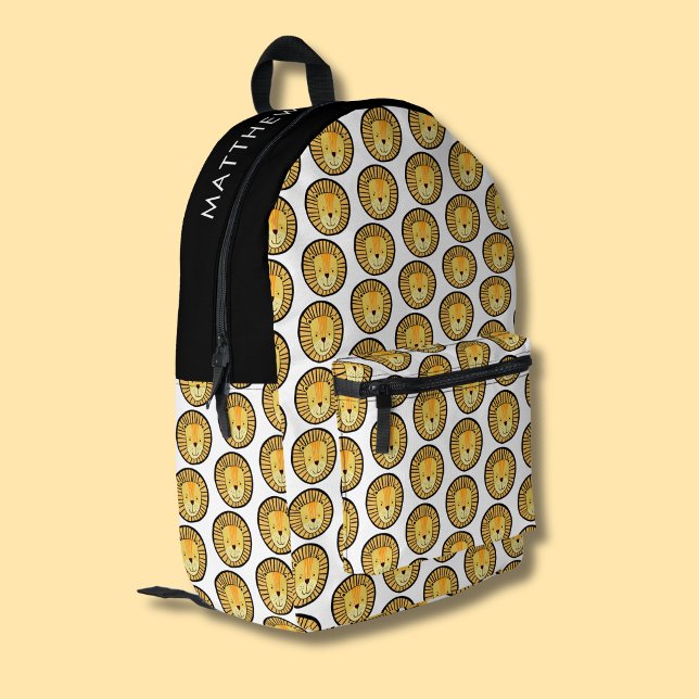 Cute Kids Lion Jungle pattern Printed Backpack (Lion pattern backpack)