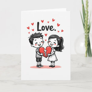 Cute Kids Love Heart Card