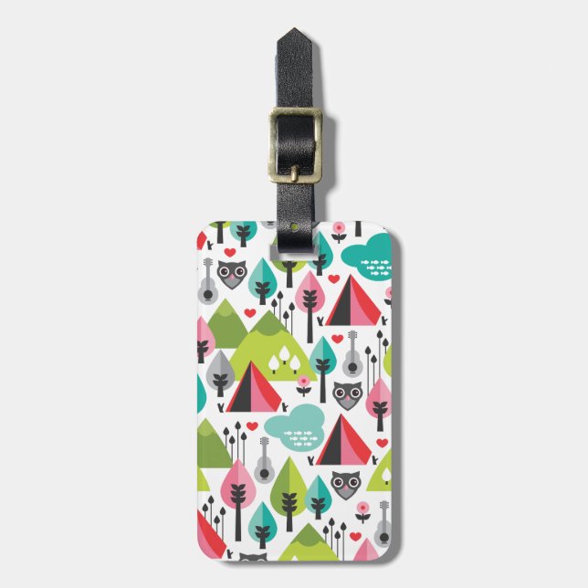 Cute kids owl luggage tag (Front Vertical)
