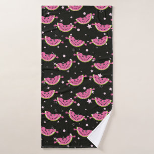 Cute kids pattern Colourful ice cream on the abstr Bath Towel