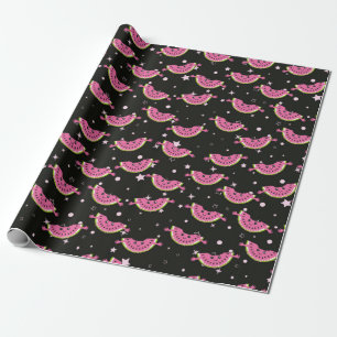 Cute kids pattern Colourful ice cream on the abstr Wrapping Paper