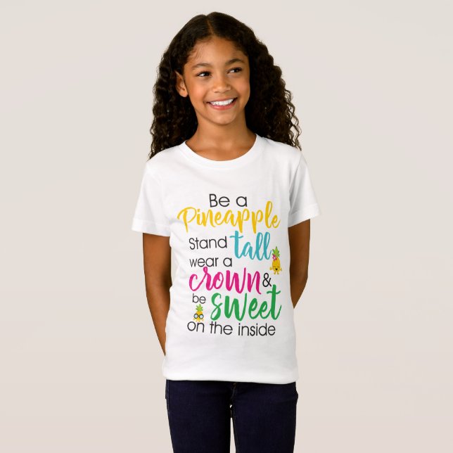 Cute kids pineapple word art t-shirt (Front Full)