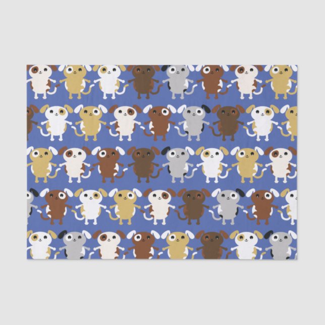 Cute Kids Puppy Dog Birthday Party Tissue Paper (Front)