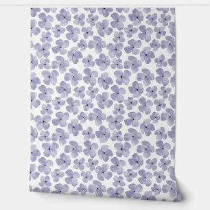 Cute kids Purple Watercolor Floral Print Pattern Wallpaper