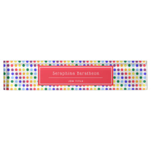 Cute Kids Rainbow Polka Dots Personalized Nameplate