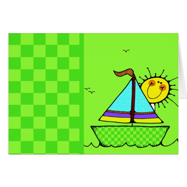 Cute Kids Sailboat (Front Horizontal)