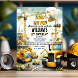 cute kids Simple construction trucks 1st birthday Invitation<br><div class="desc">Celebrate your little one's big day with our Cute Kids Simple Construction Trucks 5th Birthday Invitation! Adorned with charming construction trucks, this invitation sets the tone for a fun-filled celebration. The simplicity of the design adds a touch of sweetness to your child's special day. Join the excitement and make it...</div>