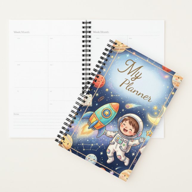 Cute Kids SPACE Adventure Planner Notebook  (Display)