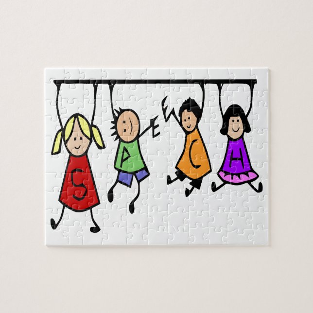 Cute Kids Speech Therapist Word Jigsaw Puzzle (Horizontal)