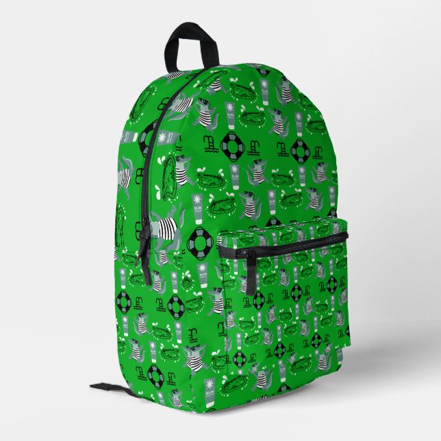 Cute Kids Swimming And Beach Accessory Printed Backpack (Back Corner Left)