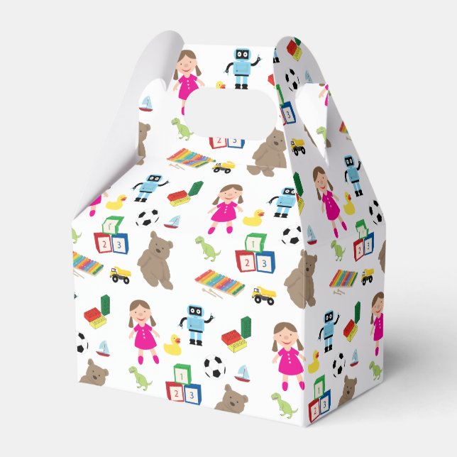 Cute Kids Toys Pattern Favour Box (Front Side)