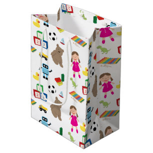 Cute Kids Toys Pattern Medium Gift Bag